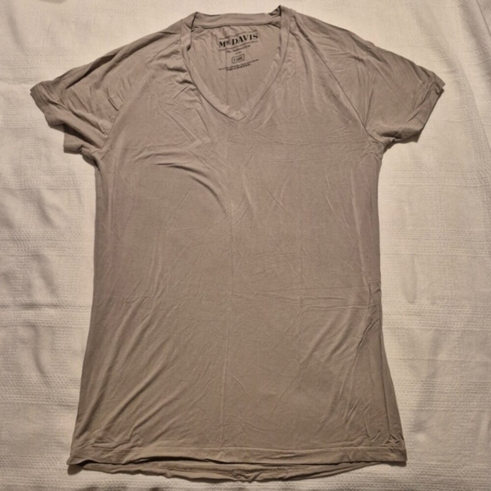 Mr. DAVIS size XL Short sleeved shirt light taupe EUC